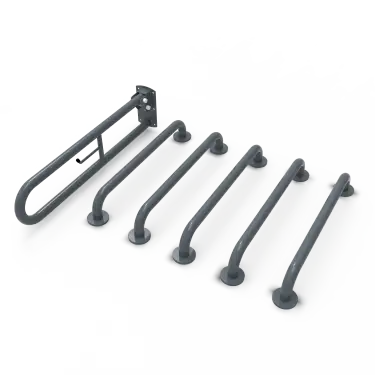 Click Here To Enlarge This Photo Of 230003/DG Fitzroy of London (Rail Only) Doc M Toilet Pack (Mild Steel) with Concealed Fixings - Dark Grey (RAL 7016)