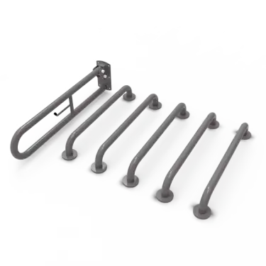 Click Here To Enlarge This Photo Of 230003/GY Fitzroy of London (Rail Only) Doc M Toilet Pack (Mild Steel) with Concealed Fixings - Grey (RAL 7005)