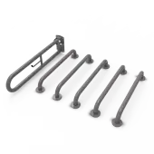 230003/GY Fitzroy of London (Rail Only) Doc M Toilet Pack (Mild Steel) with Concealed Fixings - Grey (RAL 7005)