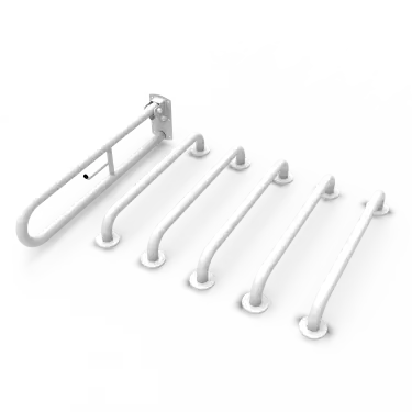 Click Here To Enlarge This Photo Of 230003/WH Fitzroy of London (Rail Only) Doc M Toilet Pack (Mild Steel) with Concealed Fixings - White
