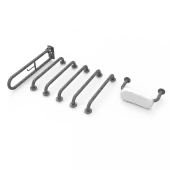 230004/GY Fitzroy of London (Rail Only) Doc M Toilet Pack (Mild Steel) with Concealed Fixings & Back Rest Rail - Grey (RAL 7005)