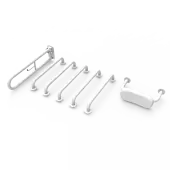230004/WH Fitzroy of London (Rail Only) Doc M Toilet Pack (Mild Steel) with Concealed Fixings & Back Rest Rail - White