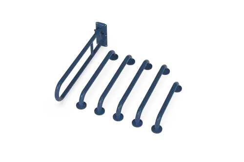 Click Here To Enlarge This Photo Of 230005/DB Fitzroy of London (Rail Only) Doc M Toilet Pack (Stainless Steel) with Concealed Fixings - Dark Blue (RAL 5011)