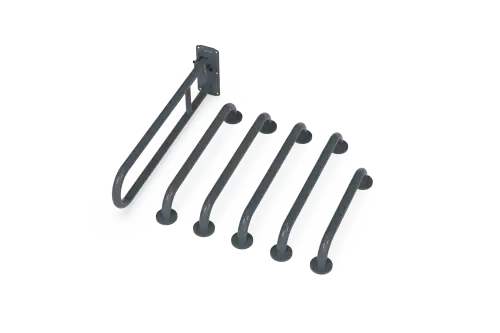 Click Here To Enlarge This Photo Of 230005/DG Fitzroy of London (Rail Only) Doc M Toilet Pack (Stainless Steel) with Concealed Fixings - Dark Grey (RAL 7016)