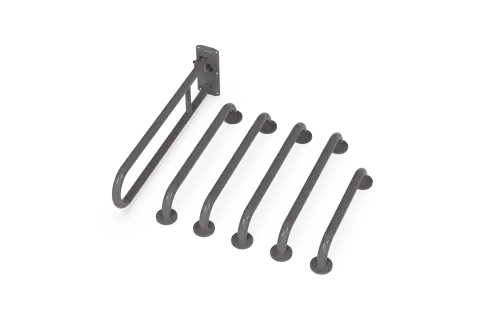 Click Here To Enlarge This Photo Of 230005/GY Fitzroy of London (Rail Only) Doc M Toilet Pack (Stainless Steel) with Concealed Fixings - Grey (RAL 7005)