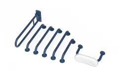 230006/DB Fitzroy of London (Rail Only) Doc M Toilet Pack (Stainless Steel) with Concealed Fixings & Back Rest Rail - Dark Blue