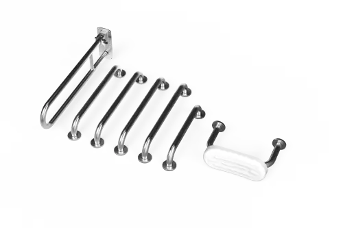 Click Here To Enlarge This Photo Of 230006/SS Fitzroy of London (Rail Only) Doc M Toilet Pack (Stainless Steel) with Concealed Fixings & Back Rest Rail - Satin