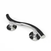 310235/SP Fitzroy of London 355mm Contemporary Curved Grab Rail (Stainless Steel) with Concealed Nylon Flange - Polished