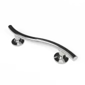 310248/SP Fitzroy of London 480mm Contemporary Curved Grab Rail (Stainless Steel) with Concealed Nylon Flange - Polished