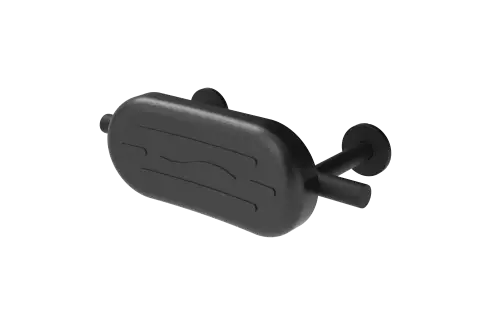 Click Here To Enlarge This Photo Of 311300/MB Fitzroy of London Luxury Stainless Steel Back Rest Rail with Concealed Fixings & Black Polyurethane Pad (Overall Projection 220mm) - Matt Black (RAL 9005)