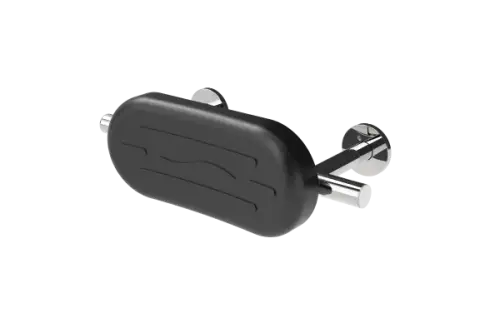 Click Here To Enlarge This Photo Of 311300/SP Fitzroy of London Luxury Stainless Steel Back Rest Rail with Concealed Fixings & Black Polyurethane Pad (Overall Projection 220mm) - Polished
