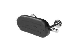 311300/SP Fitzroy of London Luxury Stainless Steel Back Rest Rail with Concealed Fixings & Black Polyurethane Pad (Overall Projection 220mm) - Polished
