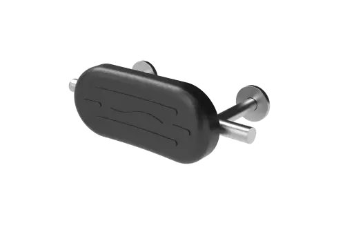 Click Here To Enlarge This Photo Of 311300/SS Fitzroy of London Luxury Stainless Steel Back Rest Rail with Concealed Fixings & Black Polyurethane Pad (Overall Projection 220mm) - Satin
