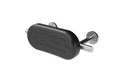 311300/SS Fitzroy of London Luxury Stainless Steel Back Rest Rail with Concealed Fixings & Black Polyurethane Pad (Overall Projection 220mm) - Satin