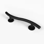 311648/MB Fitzroy of London 480mm Luxury Curved Grab Rail (Stainless Steel) with Concealed Fixings - Matt Black (RAL 9005)