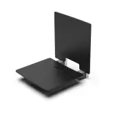 331003/BL Fitzroy of London Contemporary Slimline Wall Mounted Shower Seat with Back Rest and Black Pads