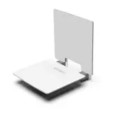 331003/WH Fitzroy of London Contemporary Slimline Wall Mounted Shower Seat with Back Rest and White Pads