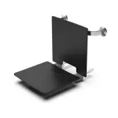 331004/BL Fitzroy of London Removable Contemporary Slimline Wall Mounted Shower Seat with Back Rest and Black Pads