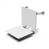 331004/WH Fitzroy of London Removable Contemporary Slimline Wall Mounted Shower Seat with Back Rest and White Pads
