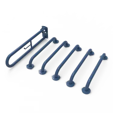 Click Here To Enlarge This Photo Of BCCDMT-0/DB Fitzroy of London (Rail Only) Doc M Toilet Pack (Mild Steel) with Exposed Fixings - Dark Blue (RAL 5011)