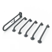 BCCDMT-0/DG Fitzroy of London (Rail Only) Doc M Toilet Pack (Mild Steel) with Exposed Fixings - Dark Grey (RAL 7016)