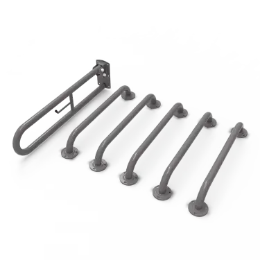Click Here To Enlarge This Photo Of BCCDMT-0/GY Fitzroy of London (Rail Only) Doc M Toilet Pack (Mild Steel) with Exposed Fixings - Grey (RAL 7005)