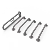 BCCDMT-0/GY Fitzroy of London (Rail Only) Doc M Toilet Pack (Mild Steel) with Exposed Fixings - Grey (RAL 7005)