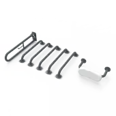 BLLDMT-0/DG Fitzroy of London (Rail Only) Doc M Toilet Pack (Mild Steel) with Exposed Fixings & Back Rest - Dark Grey (RAL 7016)