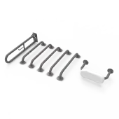 BLLDMT-0/GY Fitzroy of London (Rail Only) Doc M Toilet Pack (Mild Steel) with Exposed Fixings & Back Rest - Grey (RAL 7005)
