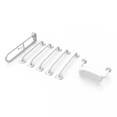 Click Here To Enlarge This Photo Of BLLDMT-0/WH Fitzroy of London (Rail Only) Doc M Toilet Pack (Mild Steel) with Exposed Fixings & Back Rest - White (RAL 9016)