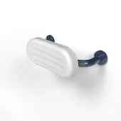 BR-220SC/DB Fitzroy of London Stainless Steel Back Rest Rail with Concealed Fixings (220mm Projection)  White Pad with Dark Blue Rail (RAL 5011)