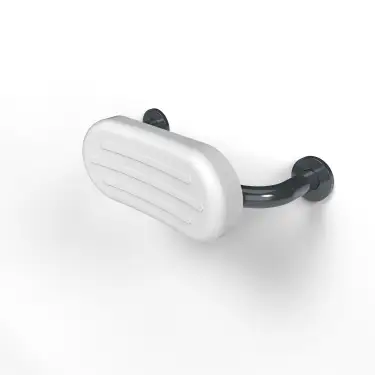 Click Here To Enlarge This Photo Of BR-220SC/DG Fitzroy of London Stainless Steel Back Rest Rail with Concealed Fixings (220mm Projection)  White Pad with Dark Grey Rail (RAL 7016)