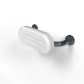 BR-220SC/DG Fitzroy of London Stainless Steel Back Rest Rail with Concealed Fixings (220mm Projection)  White Pad with Dark Grey Rail (RAL 7016)