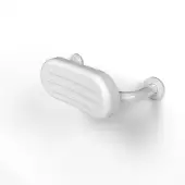 BR-220SC/WH Fitzroy of London Stainless Steel Back Rest Rail with Concealed Fixings (220mm Projection)  White Pad with White Rail