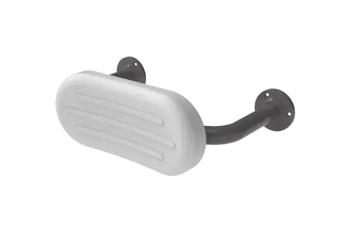 Click Here To Enlarge This Photo Of BR-270/GY Fitzroy of London Mild Steel Back Rest Rail with Exposed Fixings (270mm Projection)  White Pad with Grey Rail (RAL 7005)