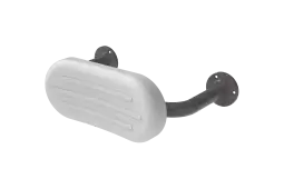 BR-270/GY Fitzroy of London Mild Steel Back Rest Rail with Exposed Fixings (270mm Projection)  White Pad with Grey Rail (RAL 7005)