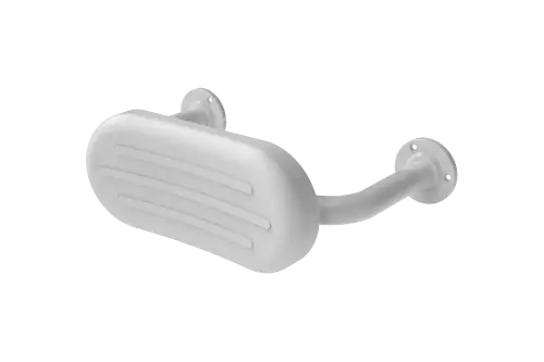 Click Here To Enlarge This Photo Of BR-270/WH Fitzroy of London Mild Steel Back Rest Rail with Exposed Fixings (270mm Projection)  White Pad with White Rail
