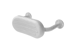 BR-270/WH Fitzroy of London Mild Steel Back Rest Rail with Exposed Fixings (270mm Projection)  White Pad with White Rail