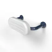 BR-270C/DB Fitzroy of London Mild Steel Back Rest Rail with Concealed Fixings (270mm Projection)  White Pad with Dark Blue Rail (RAL 5011)