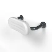 BR-270C/DG Fitzroy of London Mild Steel Back Rest Rail with Concealed Fixings (270mm Projection)  White Pad with Dark Grey Rail (RAL 7016)