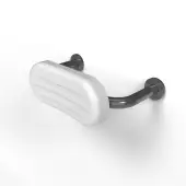 BR-270C/GY Fitzroy of London Mild Steel Back Rest Rail with Concealed Fixings (270mm Projection)  White Pad with Grey Rail (RAL 7005)