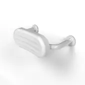 BR-270C/WH Fitzroy of London Mild Steel Back Rest Rail with Concealed Fixings (270mm Projection)  White Pad with White Rail