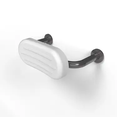 Click Here To Enlarge This Photo Of BR-270SC/GY Fitzroy of London Stainless Steel Back Rest Rail with Concealed Fixings (270mm Projection)  White Pad with Grey Rail (RAL 7005)