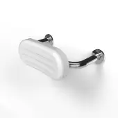 BR-270SC/SP Fitzroy of London Stainless Steel Back Rest Rail with Concealed Fixings (270mm Projection)  White Pad with Polished Stainless Steel Rail
