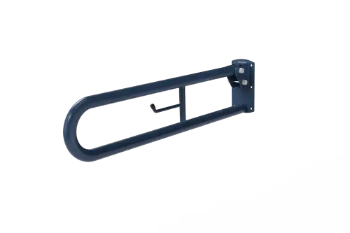 Click Here To Enlarge This Photo Of DDGR-B/DB Fitzroy of London 800mm Trombone Lift and Lock Hinged Support Rail (Mild Steel) with Toilet Roll Holder Dark Blue (RAL 5011)