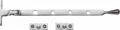Click Here To Enlarge This Photo Of V992 10-SC Heritage Brass Casement Window Stay Ball Design 10" Satin Chrome Finish