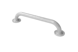 GR-18/35/WH Fitzroy of London 455mm x 35mm Round Flange Grab Rail (Mild Steel) with Exposed Fixings - White (RAL 9016)