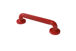 PFGB-12/RD Fitzroy of London 300mm x 36mm (dia) Plastic Fluted Grab Rail with Concealed Fixings - Red (RAL 3020)