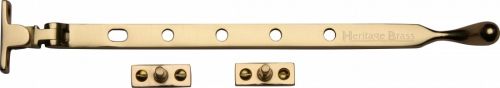 Click Here To Enlarge This Photo Of V992 12-PB Heritage Brass Casement Window Stay Ball Design 12" Polished Brass Finish