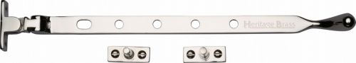Click Here To Enlarge This Photo Of V992 12-PNF Heritage Brass Casement Window Stay Ball Design 12" Polished Nickel Finish